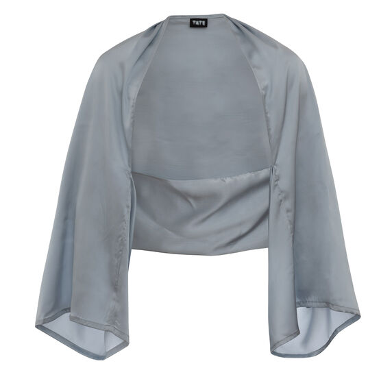Silver silk evening shawl